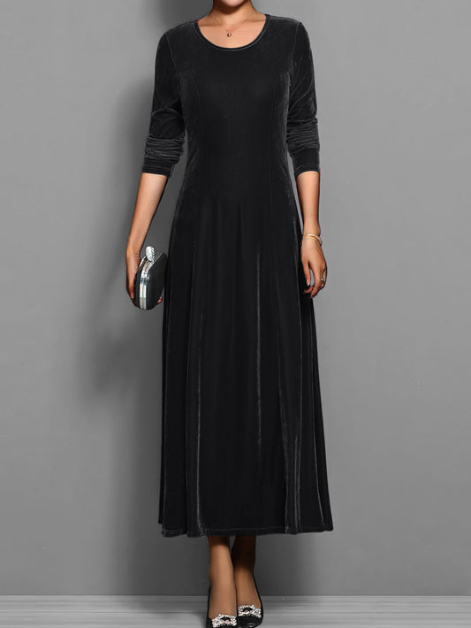 Spring Autumn Elegant Velvet Dress Women Clothing
