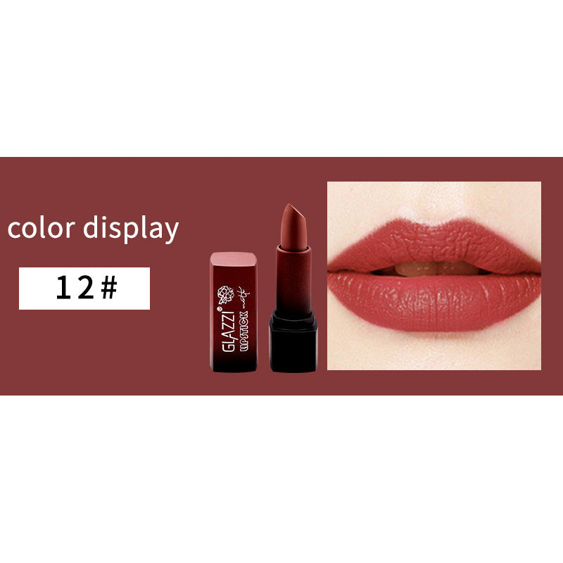 Square Tube Matte Lipstick Smooth Moisturizing Long Lasting Portable