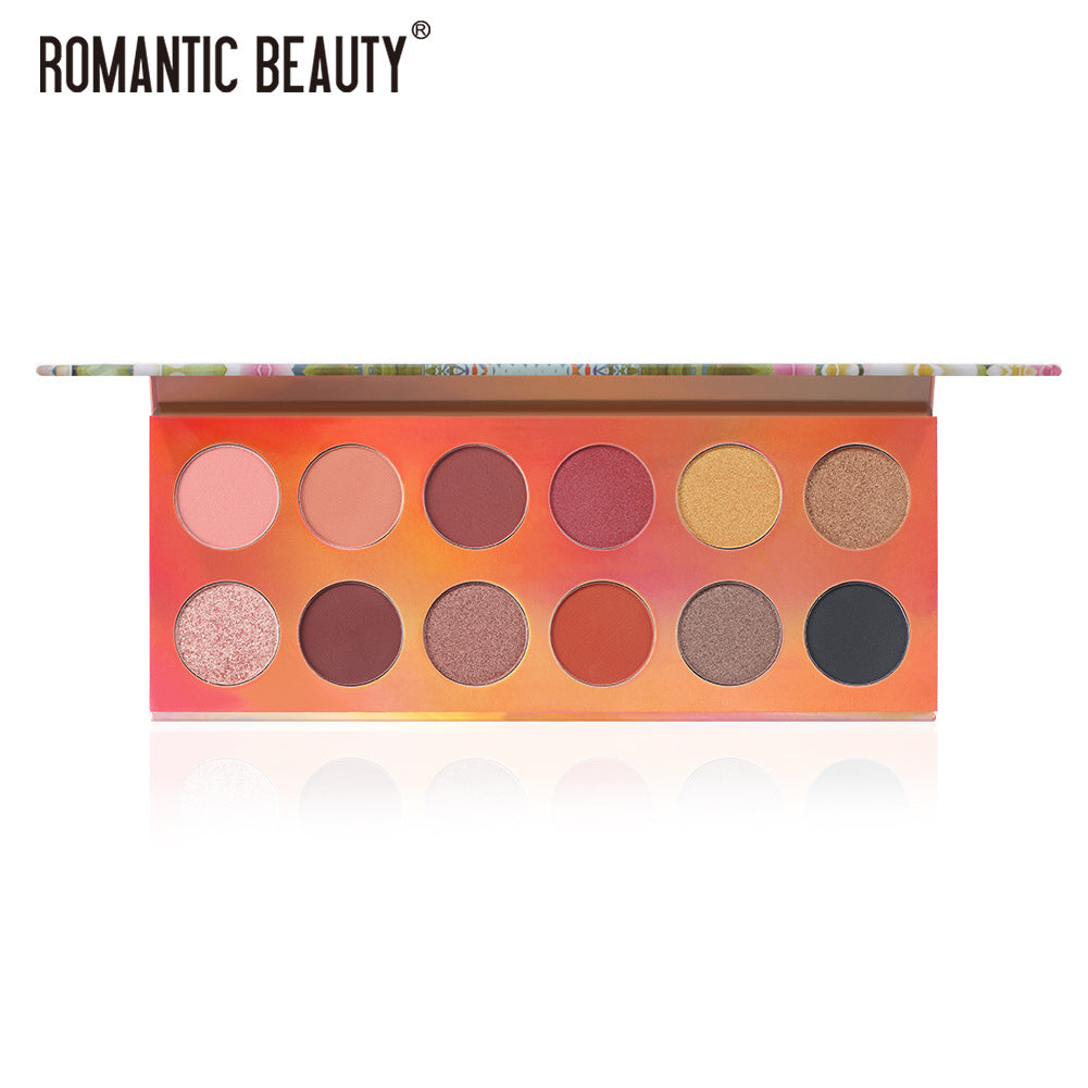 Romantic Beauty 12 Color Eyeshadow Palette Pearlescent Matte Finish