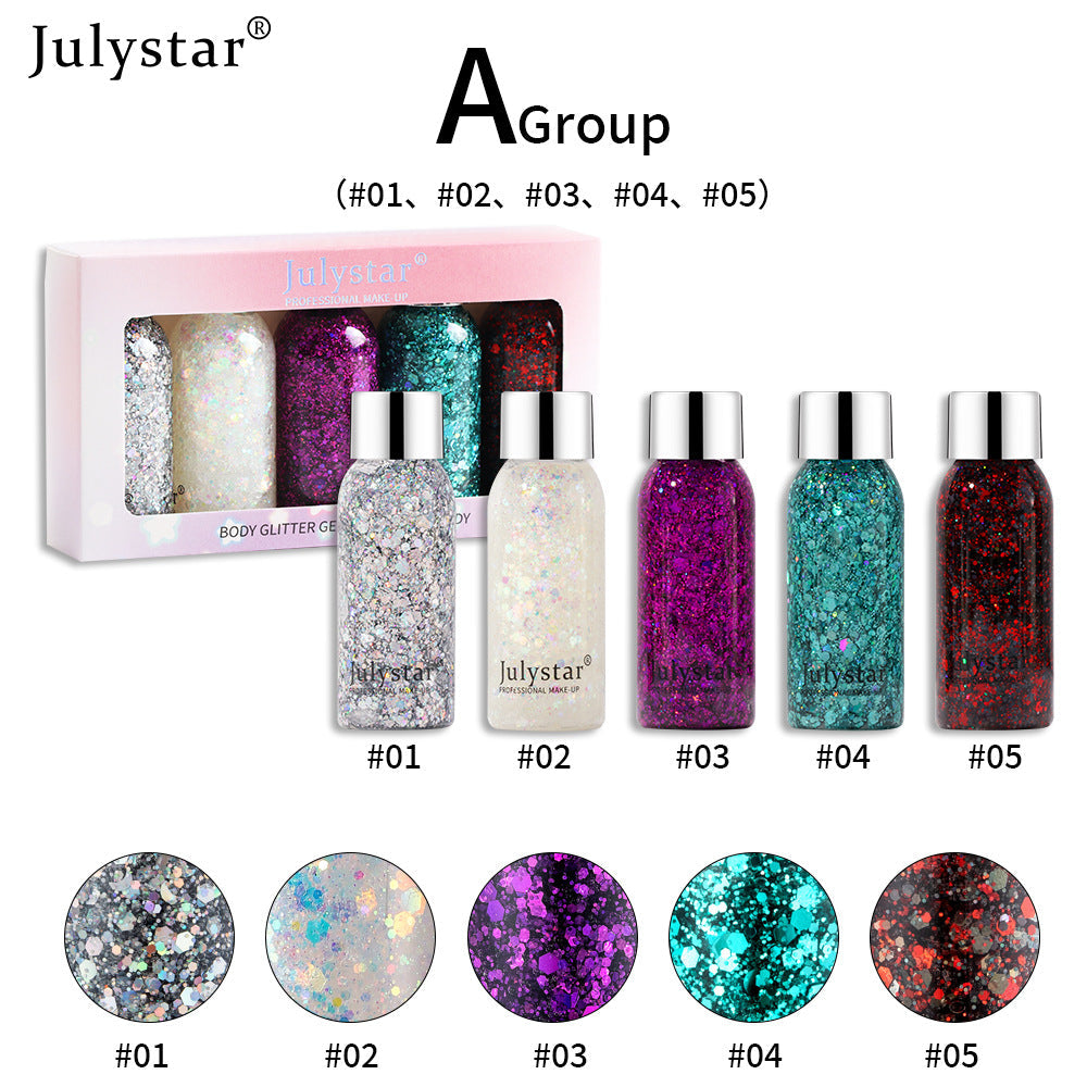 Gold Sequin Liquid Eyeshadow High Color Dazzling Blue Performance Makeup