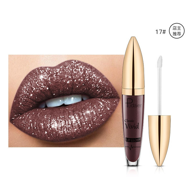18 Color Lip Gloss Matte Glitter Waterproof Long Lasting Shine