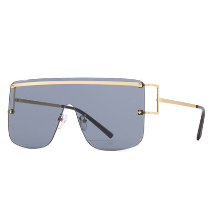 One Piece Rimless Sunglasses Women Trendy Fashion Stylish Eyewear