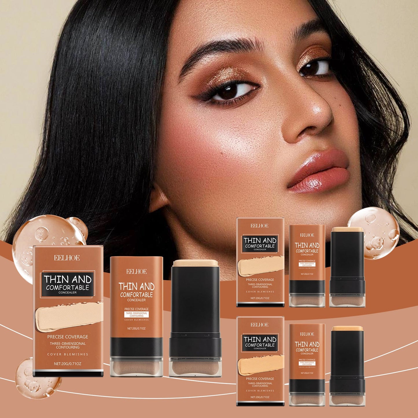 Light Transparent Concealer Foundation Stick Natural Moisture Long Lasting