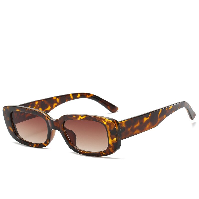 Small Frame Square Sunglasses Women Olive Green Trendy Street