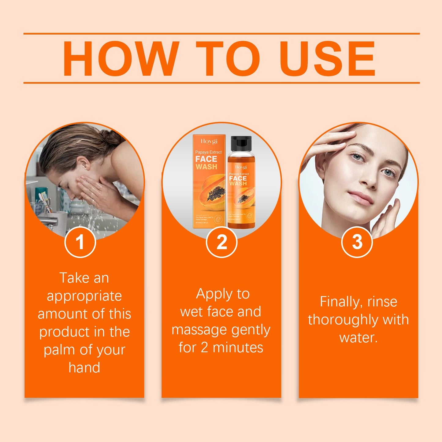 Papaya Face Wash Gentle Cleanser Hydrating Moisturizing Tender Skin