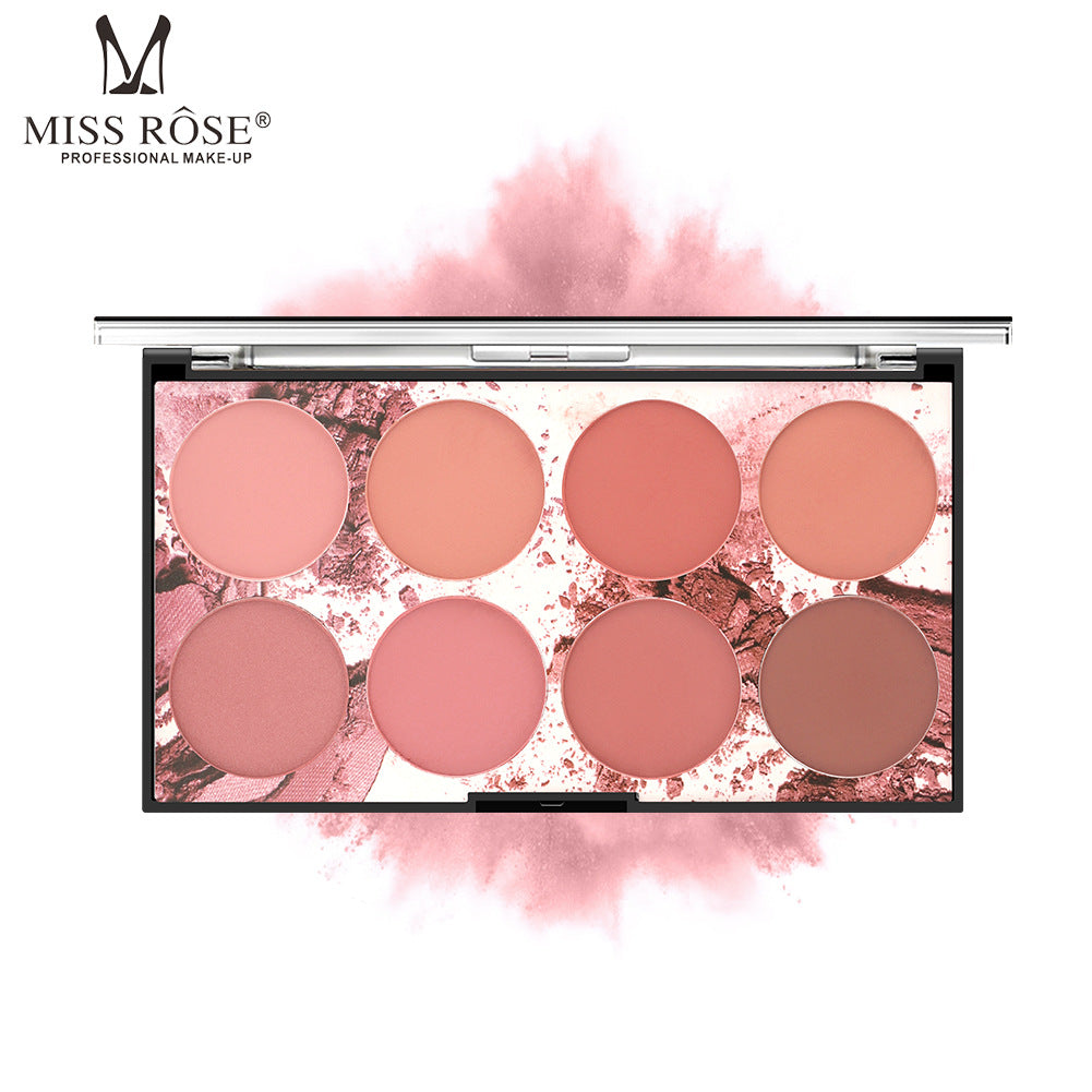 Miss Rose Eight Color Blush Palette Matte Natural Long Lasting