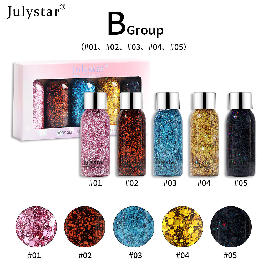 Gold Sequin Liquid Eyeshadow High Color Dazzling Blue Performance Makeup