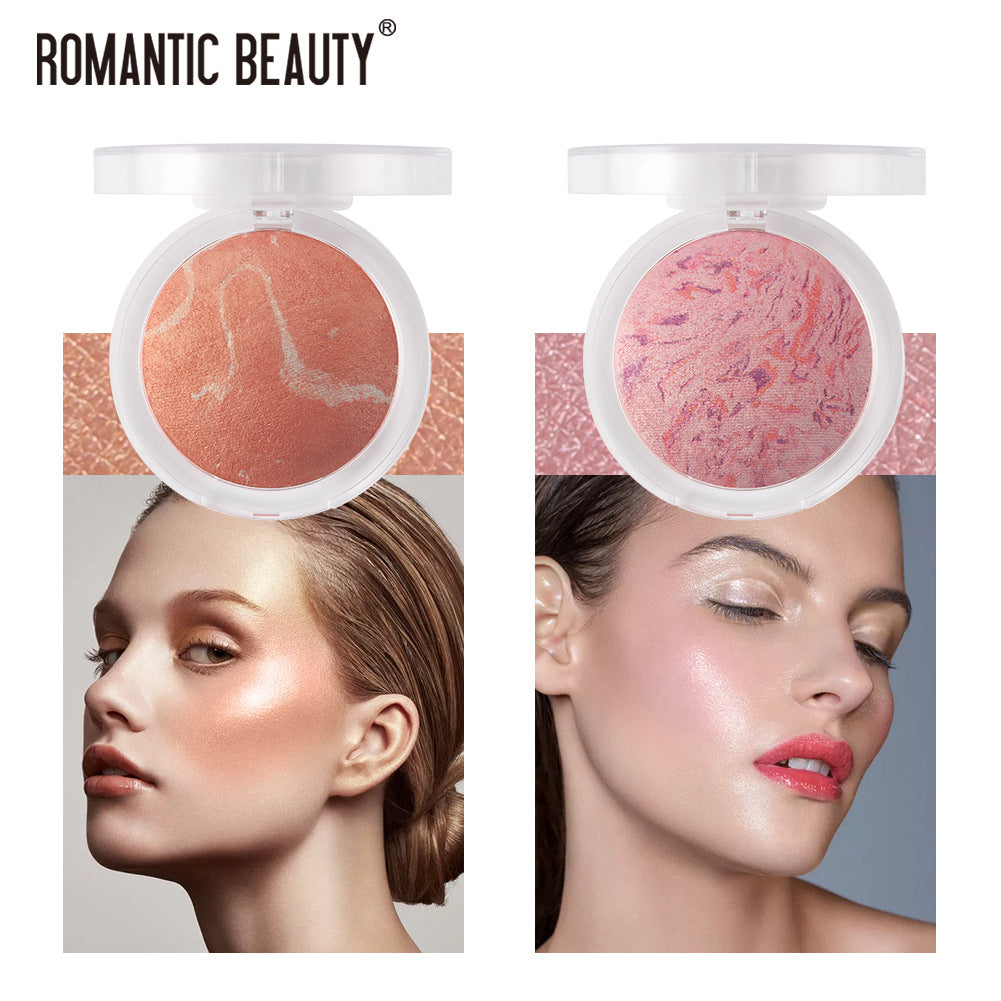Romantic Beauty Highlighter Blush Palette Pearl Baked Powder Glow