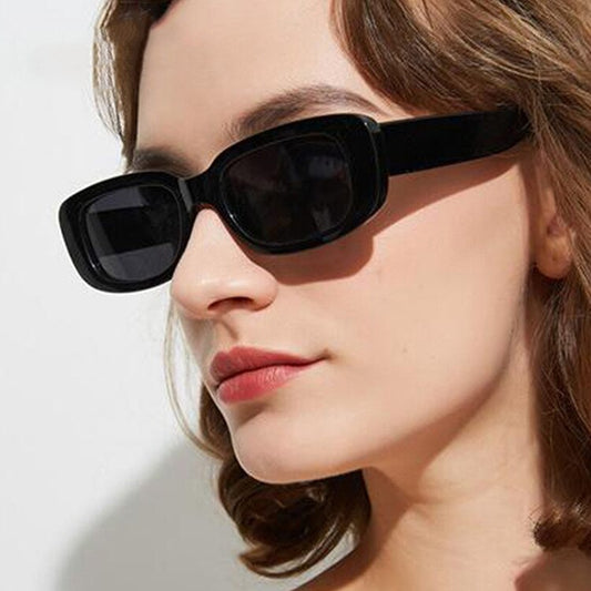 Small Frame Square Sunglasses Women Olive Green Trendy Street