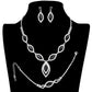 Marquise Rhinestone Necklace Jewelry Set