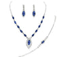 Marquise Rhinestone Necklace Jewelry Set
