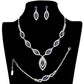 Marquise Rhinestone Necklace Jewelry Set
