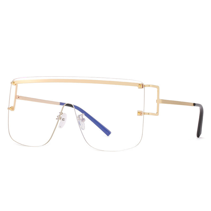 One Piece Rimless Sunglasses Women Trendy Fashion Stylish Eyewear