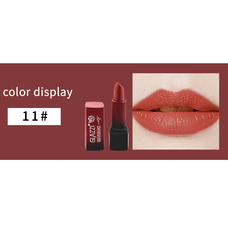 Square Tube Matte Lipstick Smooth Moisturizing Long Lasting Portable