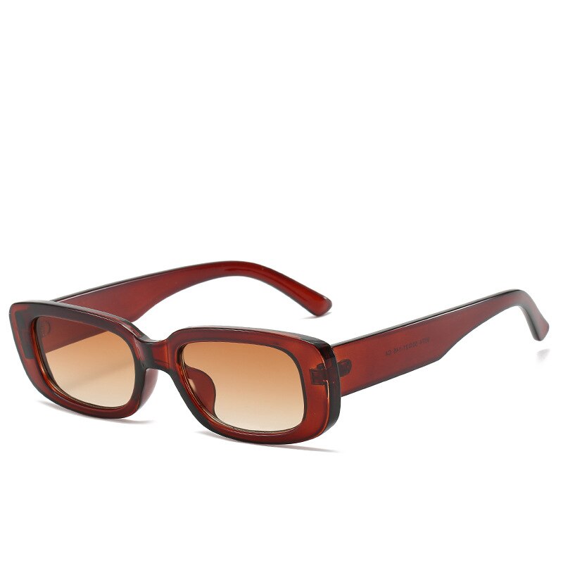 Small Frame Square Sunglasses Women Olive Green Trendy Street