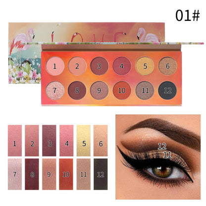 Romantic Beauty 12 Color Eyeshadow Palette Pearlescent Matte Finish