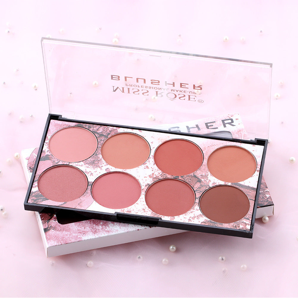 Miss Rose Eight Color Blush Palette Matte Natural Long Lasting