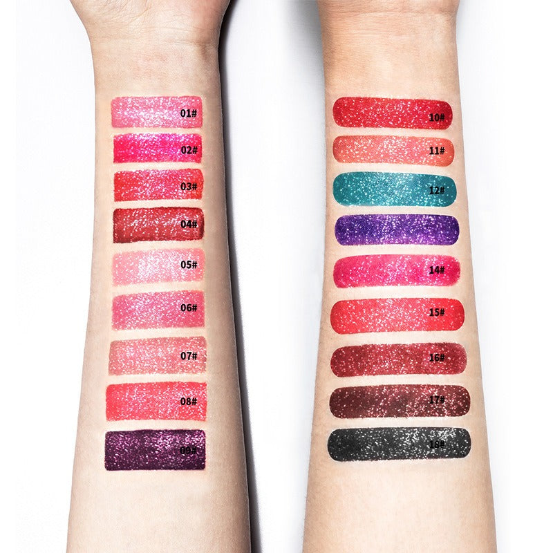 18 Color Lip Gloss Matte Glitter Waterproof Long Lasting Shine