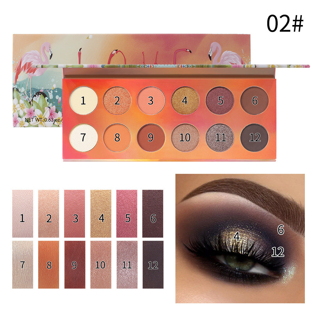 Romantic Beauty 12 Color Eyeshadow Palette Pearlescent Matte Finish