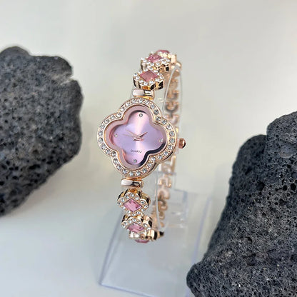 Four-leaf Clover Embedded Diamond Watch