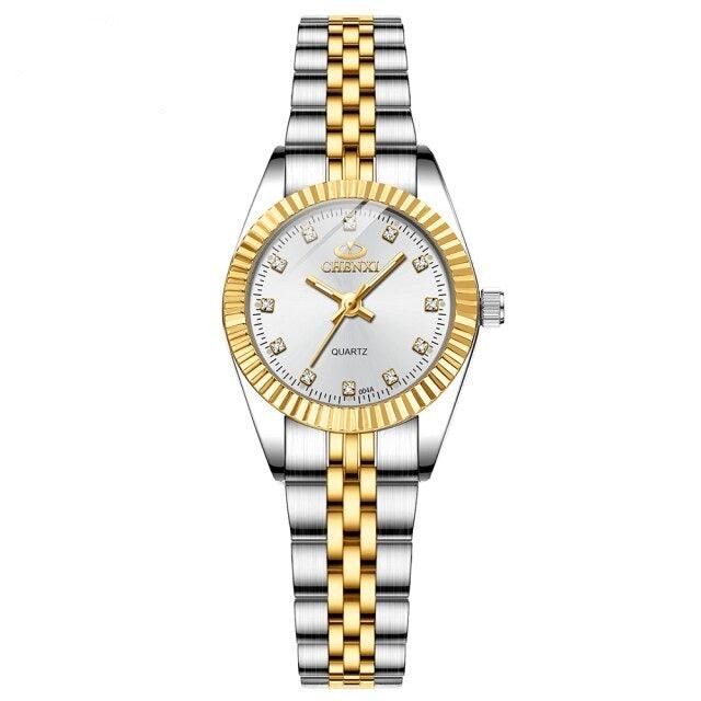 Couple Quartz Mechanical Watch Stainless Steel Waterproof Sports Elegant