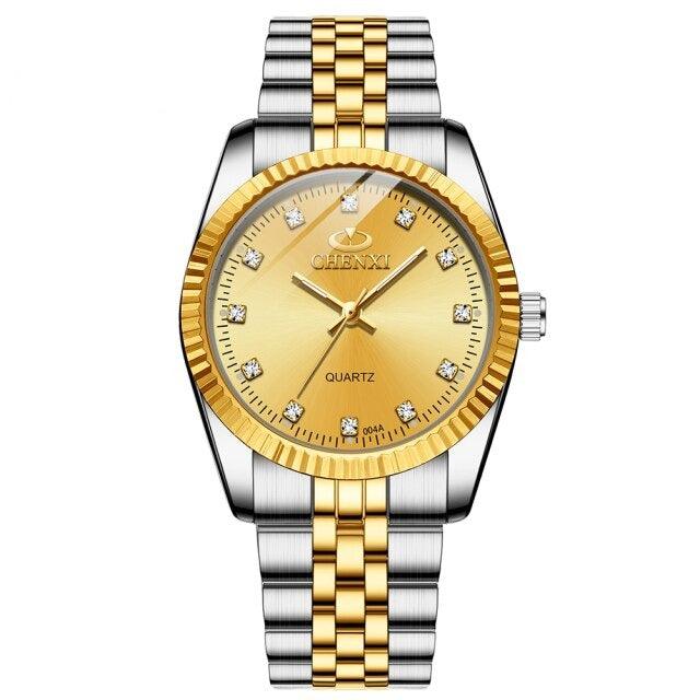 Couple Quartz Mechanical Watch Stainless Steel Waterproof Sports Elegant