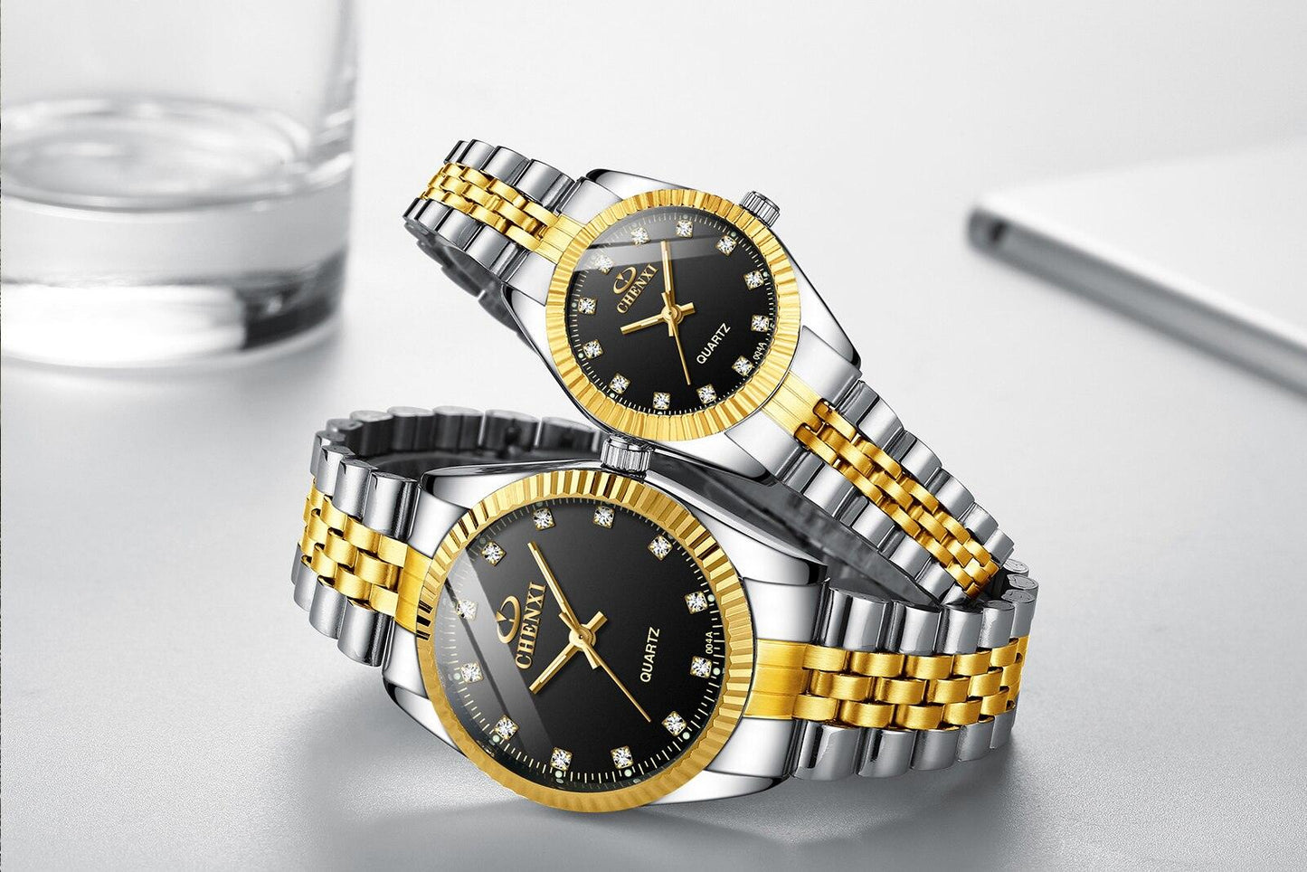 Couple Quartz Mechanical Watch Stainless Steel Waterproof Sports Elegant