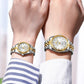 Couple Quartz Mechanical Watch Stainless Steel Waterproof Sports Elegant