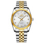 Couple Quartz Mechanical Watch Stainless Steel Waterproof Sports Elegant