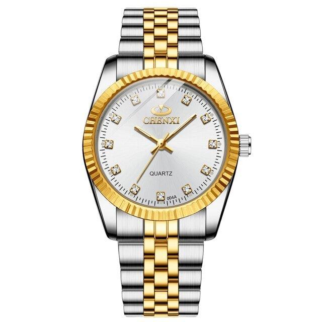 Couple Quartz Mechanical Watch Stainless Steel Waterproof Sports Elegant