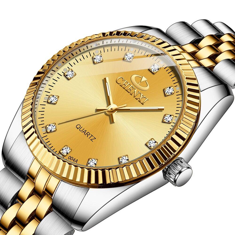 Couple Quartz Mechanical Watch Stainless Steel Waterproof Sports Elegant