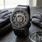Stainless Steel Skeleton Watch - The 199 Gunmetal by Dapper Watches