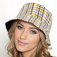 Bucket Hat Lavender Plaid Woolen Stylish Casual Accessory