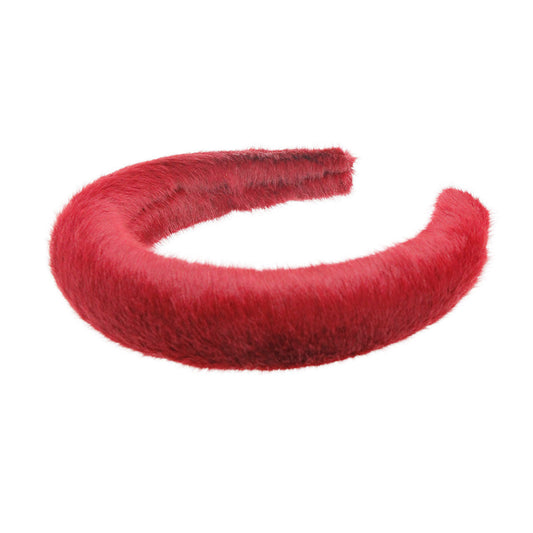 Fur Headband Burgundy Stylish Fashion Accessory