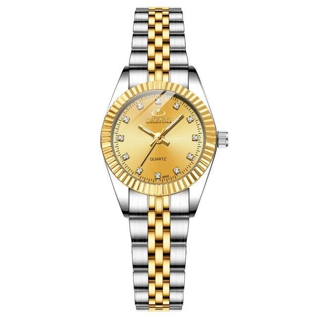 Couple Quartz Mechanical Watch Stainless Steel Waterproof Sports Elegant
