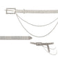 Fashion Belt with Silver Stone Drape Buckle – Stylish Accessory