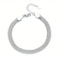 S925 Sterling Silver Chain Bracelet, Sparkling Mesh Embossing Pattern Jewelry